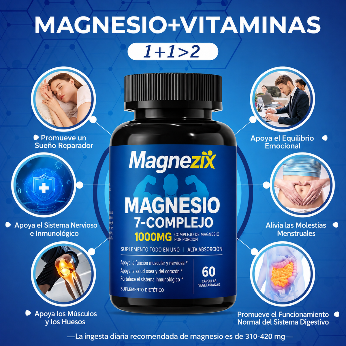Magnezix Magnesio 7-Complejo 1000 mg
